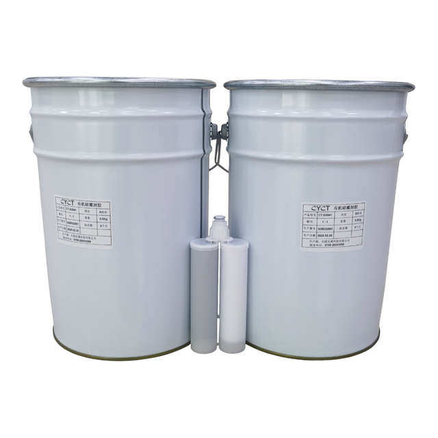 High thermal conductivity silicone potting compound encapsulating electronic components for heat dissipation