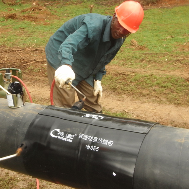 pipeline field joint coating, 3 layer PP/PP heat shrinkable sleeve system, girth weld protection