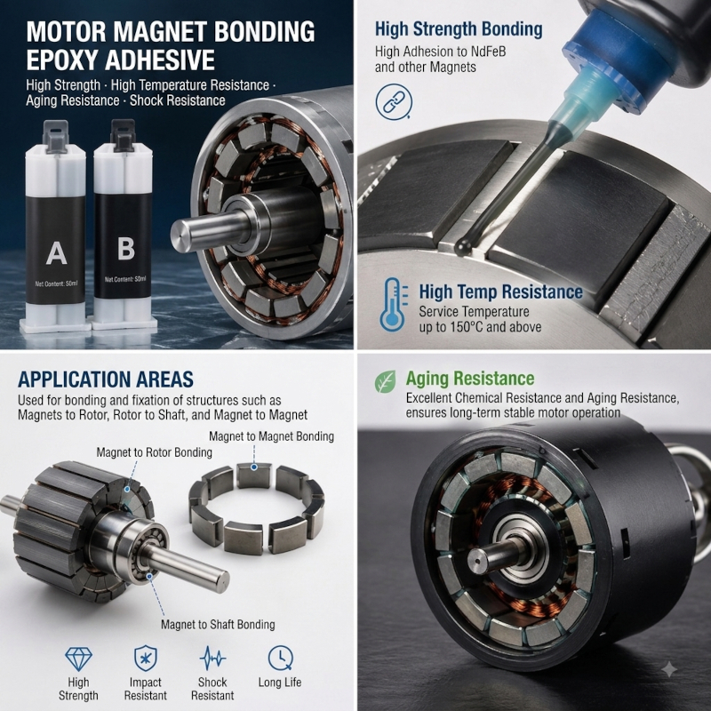 Two-component epoxy adhesive for electric motors